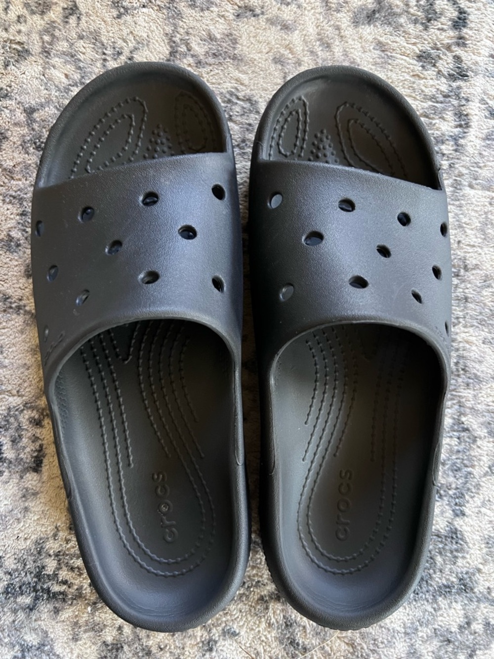 CROCS Black Slide Sandals with Vent Holes - Picture 3 of 8